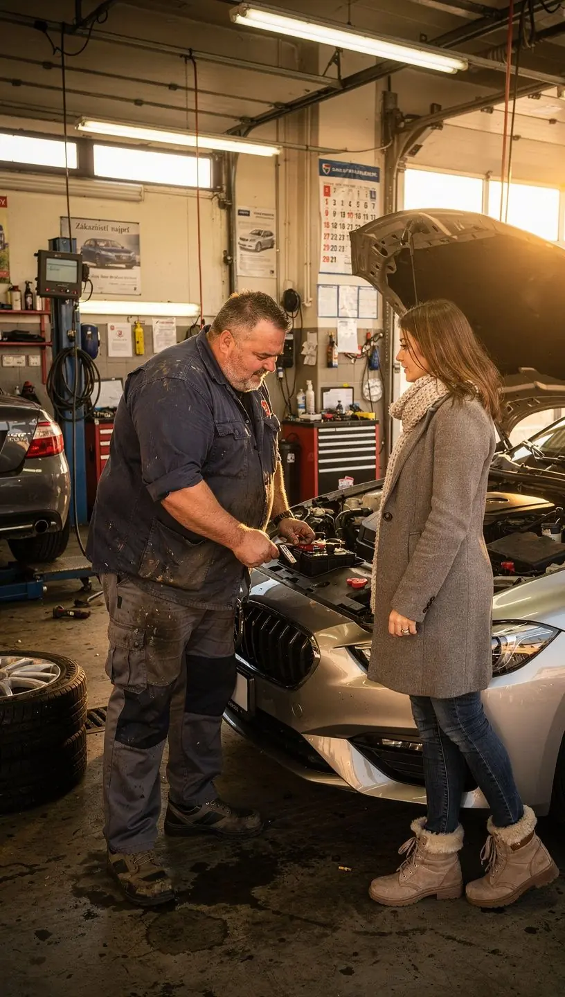 Autoservisná dielňa s moderným vybavením na meranie a testovanie alternátorov a batérií